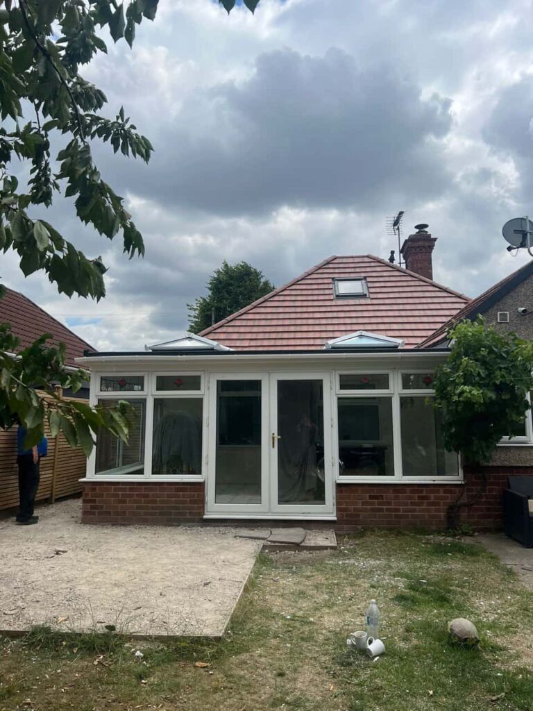 This is a photo of a hipped roof on a bungalow that has just had roof repairs carried out. Works carried out by Heanor Roofing Repairs