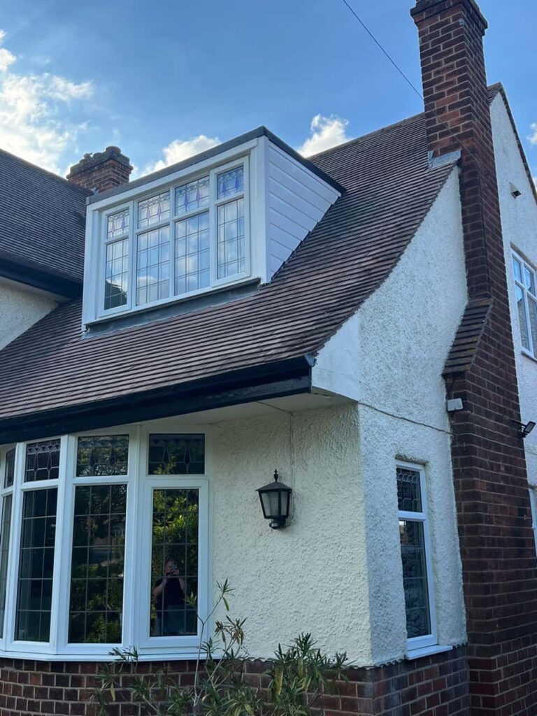 This is a photo of a dormer window which has just had some repairs carried out where the roof and the dormer meet. Works carried out by Heanor Roofing Repairs